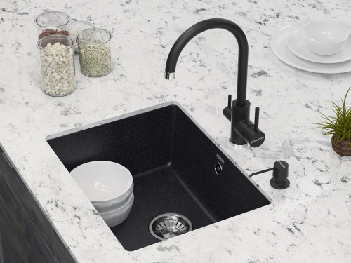 Кухонная мойка Paulmark GERA 60 PM205546-BLM 55х46 цвет черный металлик - фото 3